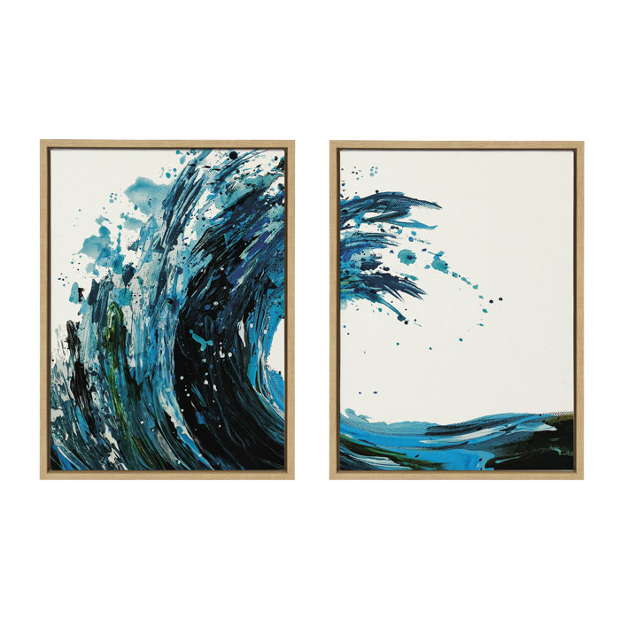 Dovecove Colorful Blue Ocean Waves Wall Art Wayfair